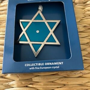 Swarovski Blue Star Ornament with Crystal